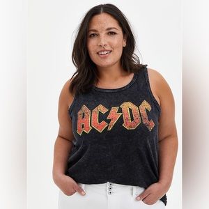 ACDC Distressed Torrid Graphic High Neck Band Tank Torrid Plus Size 2
